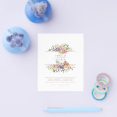 Budget Summer Floral Wedding Invite QR Code RSVP Flyer (Enkel)