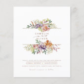 Budget Summer Floral Wedding Invite QR Code RSVP Flyer (Voorkant)
