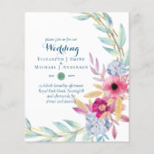 BUDGET Summer Flowers Wedding Invitations (Voorkant)