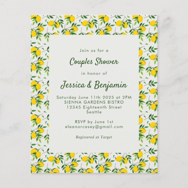Budget  Summer Lemon Fruit Couples Shower (Voorkant)