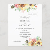 Budget Summer Sunflower Floral Wedding Flyer (Voorkant)