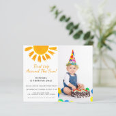 Budget Sun Boy's Photo Verjaardagsfeestje Uitnodig (Staand voorkant)