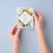Budget Sun Flowers Greenery WEDDING Invitations Flyer (Hand)