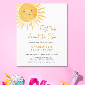 Budget Sun Girl's 1st Birthday Invitation