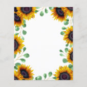 Budget sunflower eucalyptus bruiloft-uitnodiging (Achterkant)