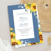 Budget Sunflower Eucalyptus Floral Wedding Invite