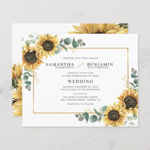 Budget Sunflower Eucalyptus Greenery Wedding