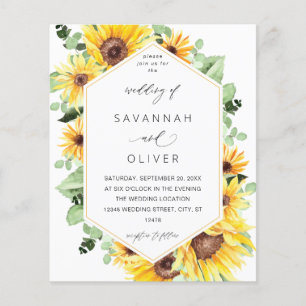 Budget Sunflower & Eucalyptus MOD Wedding Flyer