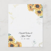 Budget Sunflower Eucalyptus Weddenschap (Achterkant)