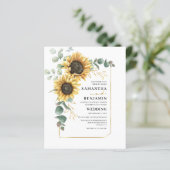 Budget Sunflower Eucalyptus Weddenschap (Staand voorkant)