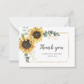 Budget Sunflower Floral Eucalyptus Carte de remerc (Devant)