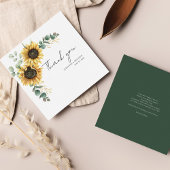 Budget Sunflower Floral Eucalyptus Wedding Notitiekaartje