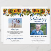 Budget Sunflower Funeral Programme (Voorkant / Achterkant)