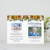 Budget Sunflower Funeral Programme (Staand voorkant)