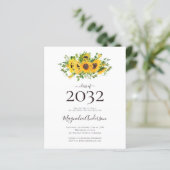 Budget Sunflower Graduation Party Invitation (Staand voorkant)