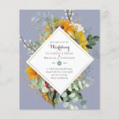 Budget Sunflower Greenery Wedding Invites (Voorkant)