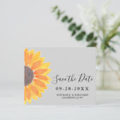 Budget Sunflower Grey Wedding Enregistrer La Carte (Debout devant)