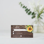 Budget Sunflower, Hout Floral 2SM No Meal RSVP Enc Informatiekaartje (Staand voorkant)