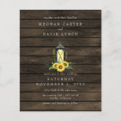 Budget Sunflower Lantern Wedding Invitation (Voorkant)