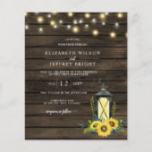 Budget Sunflower Lantern Wedding Invitation (Voorkant)
