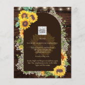 BUDGET Sunflower Lights Lace Wedding INVITE (Achterkant)