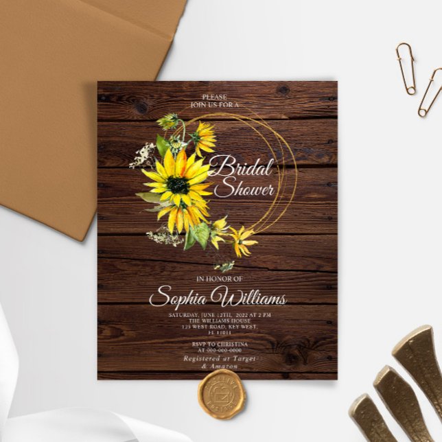 Budget Sunflower Lijst Bridal Shower Invitation (Creator heeft geüpload)