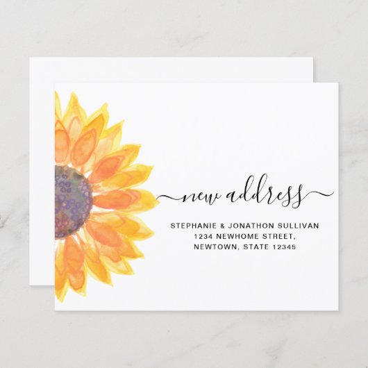 Budget Sunflower Nouvelle carte Faire-part (Devant / Derrière)