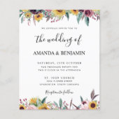 Budget Sunflower Roos Burgundy Rustic Fall Wedding (Voorkant)