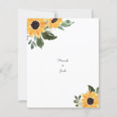 Budget Sunflower Rustic Country Wedding Invitation (Achterkant)