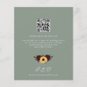 Budget Sunflower Rustic Wedding met RSVP Uitnodigi (Achterkant)