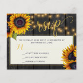Budget sunflower rustige bruiloft rsvp card FLYER (Voorkant)