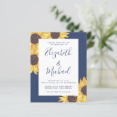 Budget Sunflower Waterverf Wedding Invitation (Staand voorkant)