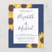 Budget Sunflower Waterverf Wedding Invitation (Voorkant)