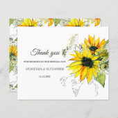 Budget Sunflower Wedding Bedankt. (Voorkant / Achterkant)