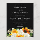 Budget Sunflower & White Floral Black Wedding 2 (Voorkant)