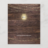 Budget Sunflower Wood, Mason String Lights Wedding Flyer (Achterkant)