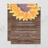 Budget Sunflower Wood QR Code Weddenschap (Voorkant / Achterkant)