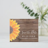 Budget Sunflower Wood Wedding Enregistrer La Carte (Debout devant)