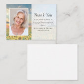 Budget Sunset Sunflower Funeral Hartelijk dank Notitiekaartje (Voorkant / Achterkant)