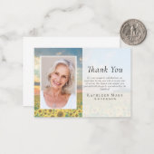 Budget Sunset Sunflower Funeral Hartelijk dank Notitiekaartje (Voorkant / Achterkant in situ)