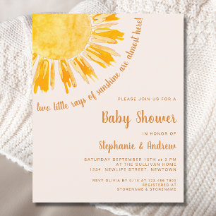 Budget Sunshine Couples Twins Baby shower Invite