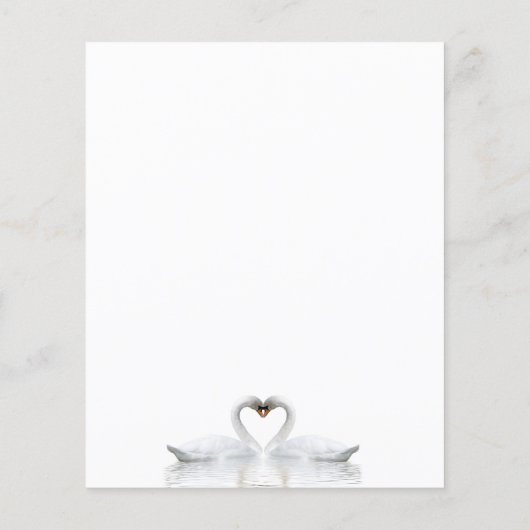 Budget swan-koppel uitnodiging voor witte bruiloft (Achterkant)