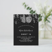 Budget Sweet 16 Black Silver leopard confetti (Staand voorkant)