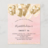 Budget Sweet 16 blush roze goudballonnen (Voorkant)