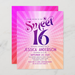 Budget Sweet 16 Groovy Roze Sinaasappel Gradient I