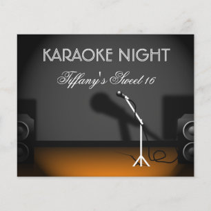 Budget Sweet 16 karaoke night party Invitation