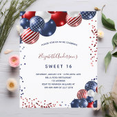 Budget Sweet 16 patriottische partijuitnodiging