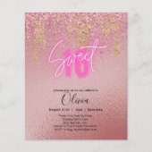 Budget Sweet 16 Roze Glitter Folie Meisjesachtig M (Voorkant)