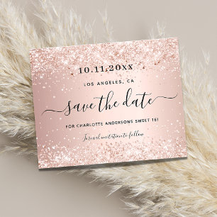 Budget sweet 16 roze gouden glitters bewaar de dat