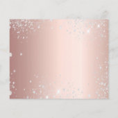 Budget Sweet 16 roze zilveren jurk save the date (Achterkant)